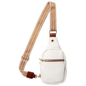 2233 Small Sling Bag ,PU Leather Chest Bag,Adjustable Straps Shoulder bag
